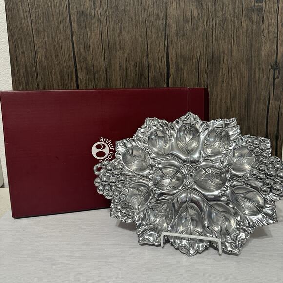 Arthur Court 2004 Grape Deviled Egg Holder Aluminum Taiwan Easter Christmas - Picture 1 of 6